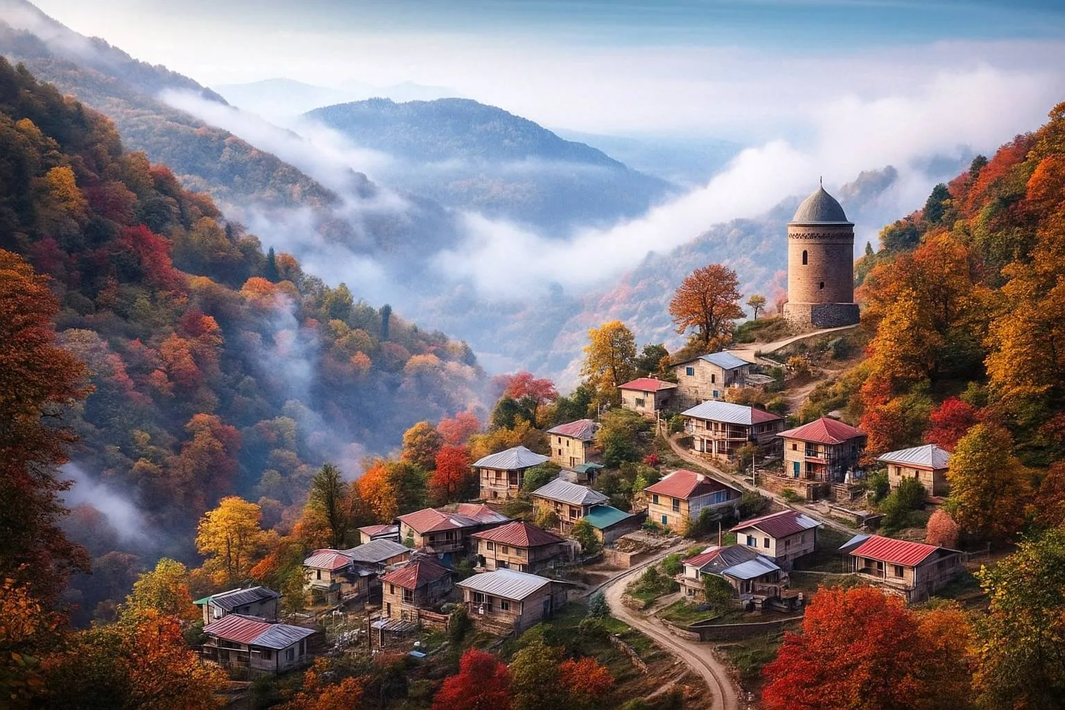 روستای لاجیم سوادکوه • file 000000008e9c71f590c1e2519b5a34ed • درناتریپ ✈️